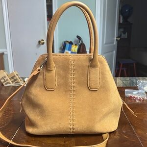Elegant Tan Suede Handbag